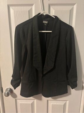 Vanity Black Open-Front Shawl Collar Blazer